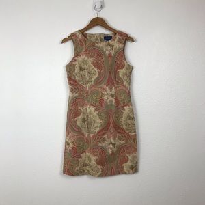 Vintage J. McLaughlin sleeveless Safari sheath dress above knee length